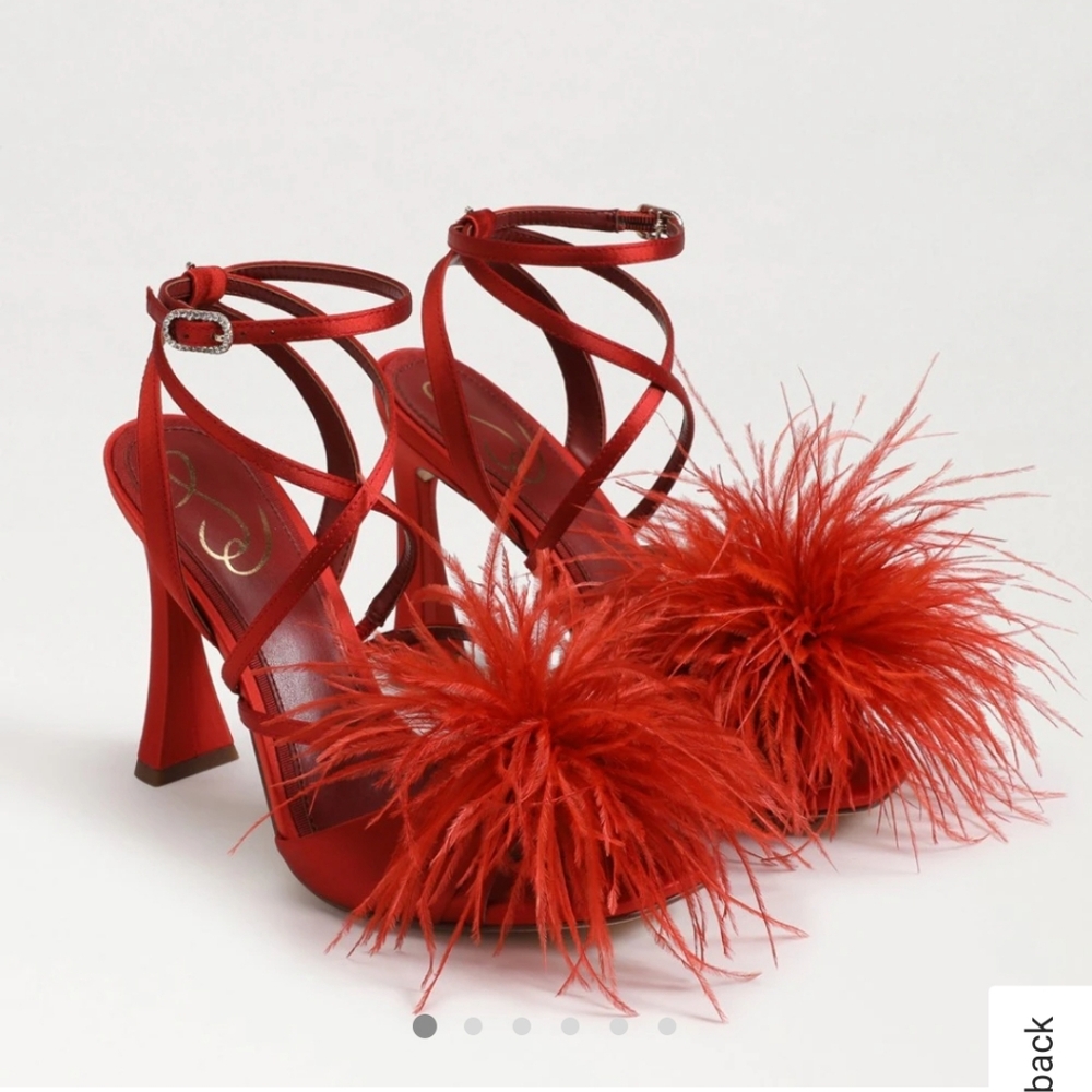 Sam Edelman Size 5 Feather Red Mahogany Layton Heeled Sandal